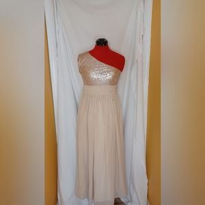 Champagne sequence bridemaids dress